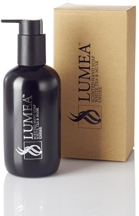 Lumea Handseife White Tea & Musk | Flüssigseife mit elegantem schwarzen Seifenspender | flüssige Handseife ohne Silikone und Parabene | Mit dezentem Duft nach weißem Tee und Moschus, 250 ml