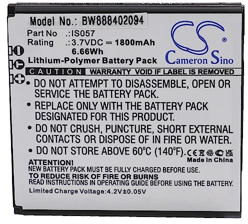 vhbw Akku kompatibel mit Angelcare AC327, AC320, AC527, AC337 Barcodescanner POS (1800 mAh, 3,7 V, Li-Polymer)