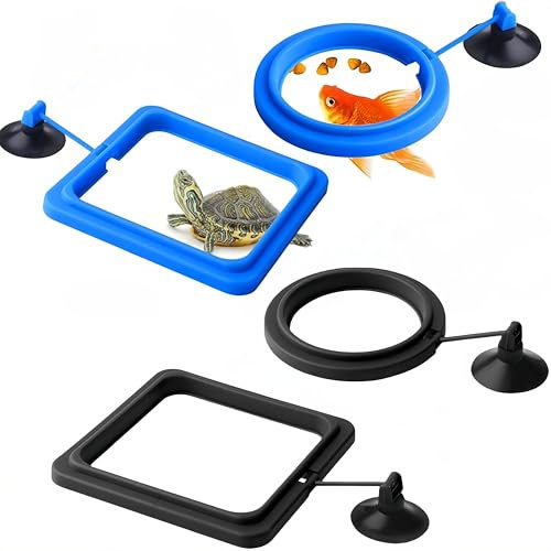 4 Stück quadratischer Futterring, Schwimmring für Aquarien, mit Saugnapf, Futterspender für Fische, Zubehör für Lebensmitteltanks, geeignet für Rotfische und andere kleinere Fische