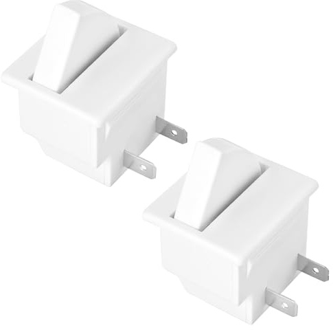 2 Pezzi 5A 125V 2Pin Interruttore Luce Lampada Ricambio per Frigorifero Congelatore Bianco Adatto a Molti Frigoriferi