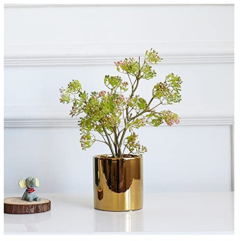 XMAIYIF simulated grass Artificial Potted Plants Fake Pistachio Tree Potted Plants Indoor Living Room Decoration Mini Faux Plants with Pot simulated straw(D)