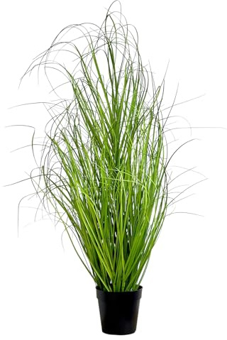 naninoa Künstlicher Grasbusch im Topf. ca. 90-100cm. Ohne Übertopf. Kunstpflanze, Künstliches Gras, Kunstgras, Inneneinrichtung, Dekoration