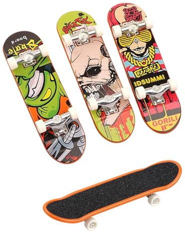 MYGLOAR 4-teiliges Finger-Skateboard, einzigartiges Design, Finger-Skateboard-Set, Finger-Skateboard mit matter Oberfläche, bestes Partygeschenk, kreatives Fingerboard-Spiel für den Kindergeburtstag