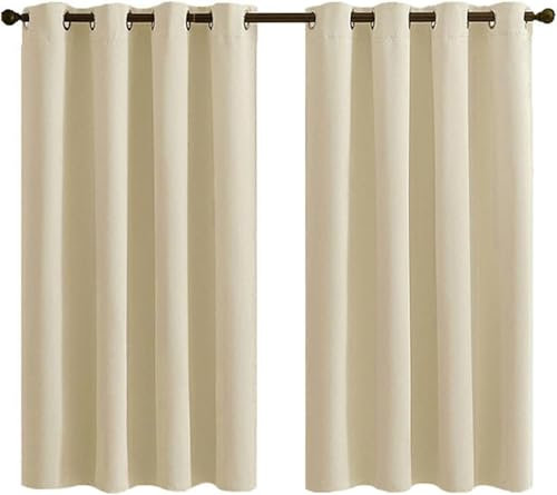 ZHENCHAO wasserdichte Outdoor-Vorhänge für Terrasse, Pergola, 132,1 x 213,4 cm, Beige, 2er-Set, Vorhänge für Innen- und Außenbereich, Wintergarten und Wohnzimmer