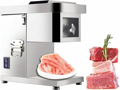 Macchina per tagliare la carne commerciale, affettatrice elettrica professionale in acciaio inox, macchina per tagliare le verdure fresche, tritacarne per frutta e verdura, 250 kg/h (dimensioni: 3,5