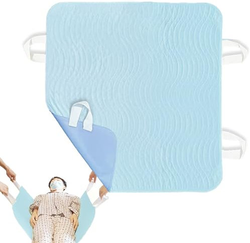 Pad materasso anziani - foglio di trasferimento riutilizzabile con 4 manici, copertura di incontinenza | Caschetto a letto lavabile morbido per gli anziani degli adulti, aiuti per il riposizionamento
