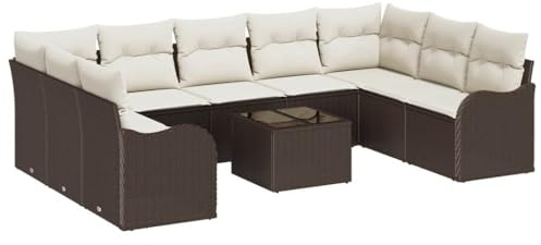vidaXL Gartensofa-Set Braun Poly-Rattan, Garten und Terrasse, modularer Stil, langlebiges Rattan Sofa, Outdoor Möbel Set für Entspannung auf der Terrasse