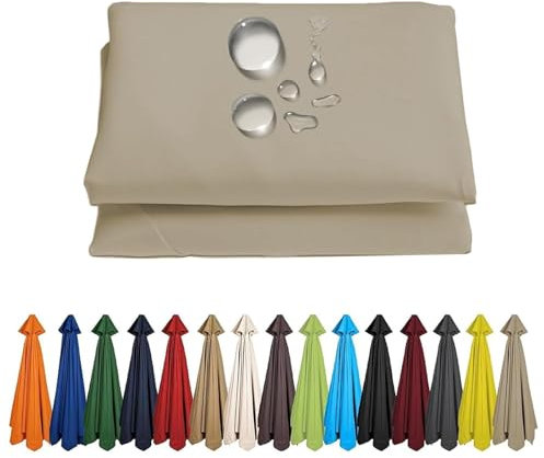 Toldo De Recambio De Sombrilla 6 /8 Costillas, Tela De Paraguas Recambio Sombrilla Impermeable, Cubierta De Repuesto Para Parasol De Patio, Protección UV, Piscina Jardín Terrazas Exterior(Grays,3.5M/8