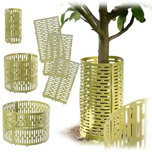KADAX Baumstammschutz 20 x 33 cm, 6er Set, Verbissschutz aus Kunststoff für Bäume, Baumschutz gegen Wildverbiss, Stammschutz für Obstbäume, Baumschutzhülle (Grün)