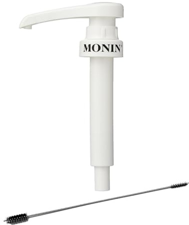 Siruppumpe für Monin Sirup 1,0 Liter PET Flasche Dosierpumpe für 10 ml + 1 gratis ZZ-Clan Reinigungsbürste passend für das Steigrohr der Pumpe