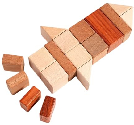 Générique Holzbausteine für – Lernspiel | Baustein-Spielzeug – für Alter von 5 bis 7 Jahren und Mädchen Haus Krippe Schule Kindergarten Reise