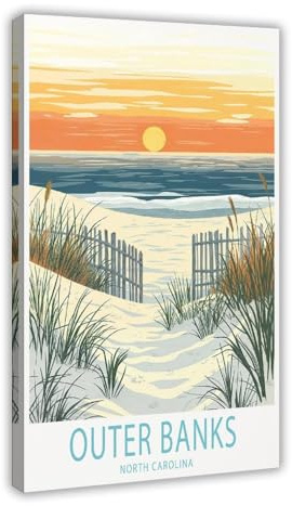 Poster auf Leinwand von Outer Banks für Schlafzimmer, Landschaft, Büro, Raumdekoration, Geschenk, 20 x 30 cm