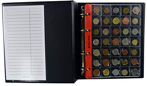 PELLER'S Sammelalbum für 350 Münzen: 10 Münz-Hüllen, Fächer 27x 27mm. Für Münzen mit Ø 23mm. Münzalbum M. (Modell M)