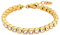 Heideman Armband Damen Amilla III aus Edelstahl Gold farbend matt Tennisarmband mit Steinen weiss mit Verlängerung Armkette für Frauen Schmuck vergoldet