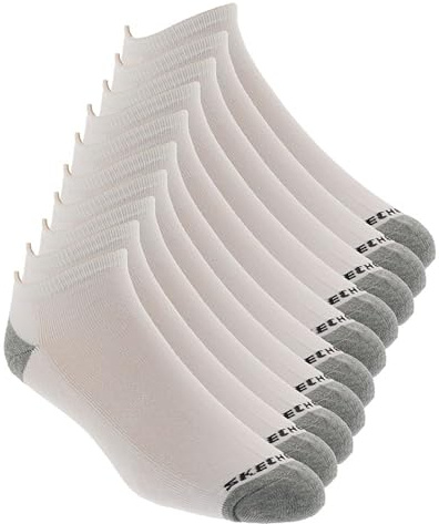 Skechers Confezione da 10 paia di calzini da uomo, Bianco Tradizionale, taglia unica