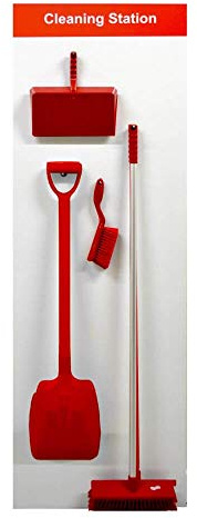 Trade Shop Direct Fully Stocked Cleaning Shadow Board Red Components