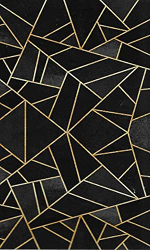 Mani TEXTILE TPS JAUDO_80 Teppich, Polyester, Schwarz/Gold, X_150_cm
