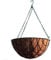 Suinga. MACETERO Colgante de Coco 40 cm. Incluye una Elegante Cadena y Colgador en Verde Oliva. Sirve para decoración Exterior e Interior