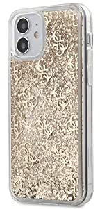 GUESS - Liquid Glitter Case 4G Pattern - Gold iPhone 12