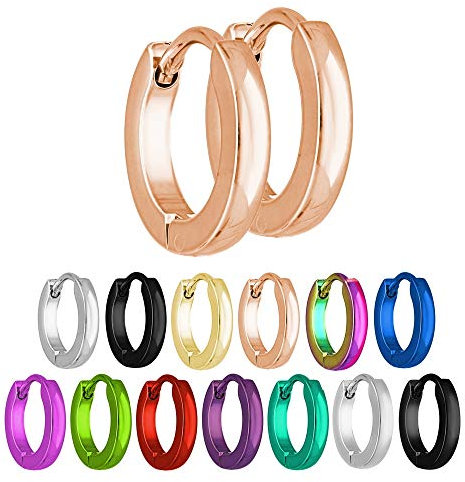 Treuheld® | Schmale Creolen Ohrringe aus Edelstahl | Rosegold | Größe: 2mm x 16mm