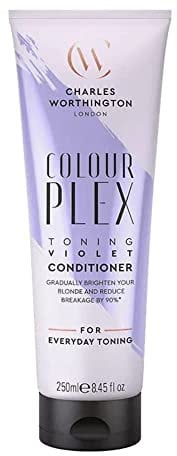 Charles Worthington ColourPlex Toning Violet Conditioner, Tone and Brighten for Blonde Hair, Salon Purple Toning Conditioner for Blondes, 250 ml