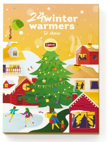 Lipton Thee Kerst Adventskalender 2022, voor de echte theeliefhebbers en als kerstcadeau - 48 Theezakjes - 1 Kalender