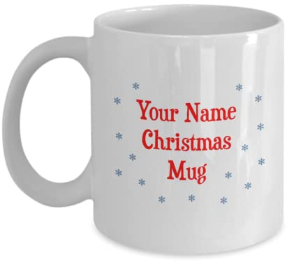 Quirky Printz Customised [Name] Christmas Mug Gift - Santa, Ho Ho Ho Slogan Mug SK464
