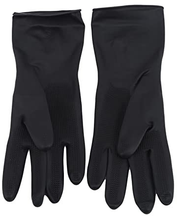 JINLL 1 Paires De Gants De Teinture pour Cheveux Couleur De Cheveux Gants en Latex pour Salon De Coiffure Teinture pour Cheveux Nettoyage Cuisine Vaisselle,L
