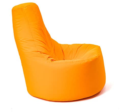 MaxiBean Bean Bag Chair Gaming indoor Outdoor Weather Resistant - Perfect for Home, Garden, Living Room Lounge - Adult, teenager Big Recliner BeanBag Chairs with Filling Beans Included - Orange
