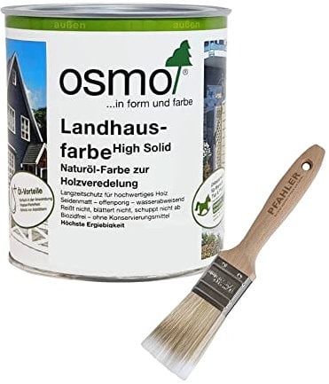 Osmo Holz und Color &Co.KG Landhausfarbe High Solid versch.Farben Wetterschutzfarbe Wasserabweisend 0,75 L (Lichtgrau 2735)