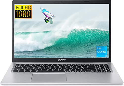 acer Ordinateur portable fin Aspire 5 15,6 FHD IPS, Intel Core i3-1115G4 (jusqu'à 4,1 GHz), 8 Go de RAM, 512 Go NVMe SSD, WiFi 6, USB, RJ-45, Webcam, Amazon Alexa, Windows 11, avec accessoire GM,