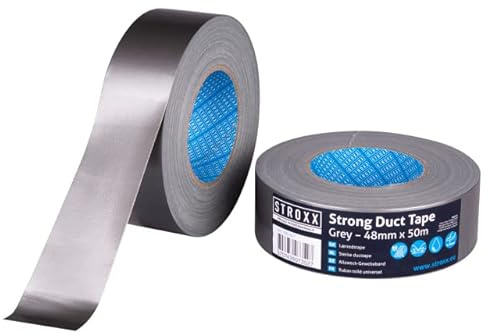 STROXX® 2x Allzweck Gewebeband 48mm x 50m |silber| extra stark | Klebeband | Panzertape | Panzerband | Gaffa Tape | Duct Tape | Innen und Außen | Handreißbar (2)