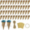 50 Stück Vintage Kraftpapier Kegel, Hochzeit Konfetti Kegel, Süßigkeiten Tüten, Retro Kraftpapier Zapfen Mit 50 Schnüren, 50 Aufklebern, 1 Rolle Klebeband, für Hochzeit Party Konfetti Blütenblätter