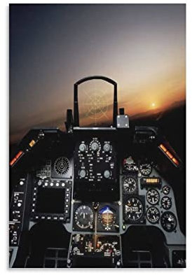 Kunstposter F16 Cockpit-Wandbild Wandkunst Poster Drucke Heimdekoration Bild Leinwand Malerei Poster 30 x 45 cm