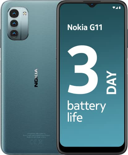Nokia G11 6.5 HD+ Smartphone with Android 11, 90 Hz Refresh Rate, 18 W Quick Charging Compatible, 3 GB RAM/32 GB ROM, 5050 mAh, 13 MP Triple Camera, Dual SIM - Ice (Renewed)