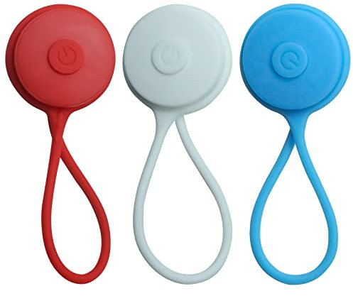 OneNine LED Blinklicht Schulranzen, 3 Stück LED Reflektoren Kinder, Reflektoren Kinder Blinklicht Leuchtanhänger Hund Sicherheitslicht für Rucksack Joggen Wandern (rot blau weiß)