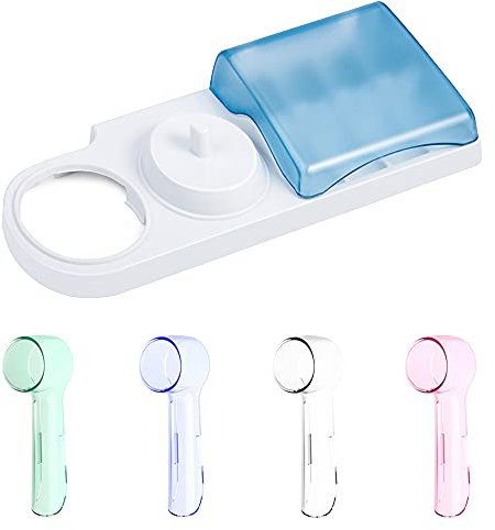 Portaspazzolino elettrico con 1 slot di ricarica, 1 supporto per spazzolino da denti e 4 testine per spazzolino da denti + 4 coperture per testine per spazzolino orale B