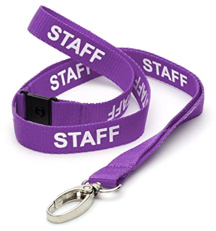 CKB LTD Lila Staff LANYARDS Breakaway Sicherheits-Lanyard-Umhängeband, drehbarer Metallclip für Ausweishalter – Pull-Quick-Release-Design, 10 Stück
