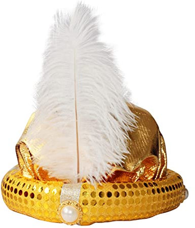 Rosixehird Disfraz Aladdin, Aladdin con Pluma Y Perla, Sultán, Turbante, Fantasía Halloween, Plumas Indias Para Adultos Y Adolescentes