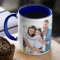 Taza personalizada con fotos y texto, para regalo original, café, té, cerámica (Azul)