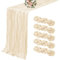 5er-Pack Käsetuch-Tischläufer, elfenbeinfarbener Tischläufer, 90 x 300cm, Tischläufers, rustikale Gaze-Tischläufers für Hochzeit, Tischdekoration, Hochzeitsbogen, Party-Dekoration