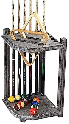 BKALIT Pool Stick Halter Pool Queue Rack Bodenstehender 10-Loch-Billard-Queue-Halter, Vintage-Grauer Queue-Rack, Billard-Zubehör Billard Queue Halter Billard Stick Halter