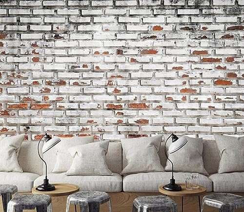 Fototapete 3D-Tapete aus weißem Ziegelstein, 150 x 105 cm Wandtapete moderne Wandbild Wand Schlafzimmer Wohnzimmer