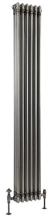 Milano Windsor Raw Metal Cast Iron Style Vertical Triple Column Radiator - 1800mm x 290mm