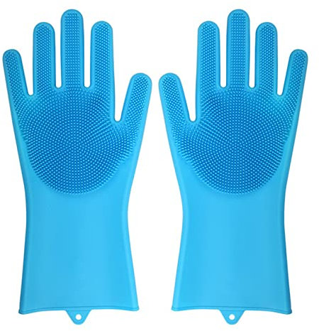 DUnLap Gant De Nettoyage Lave-Vaisselle Gants de Nettoyage en Caoutchouc en Caoutchouc Silicone d'éponge de ménage Cuisine Clean Outils Dropshipping Cuisine Gant De Nettoyage Voiture (Size : Blue)