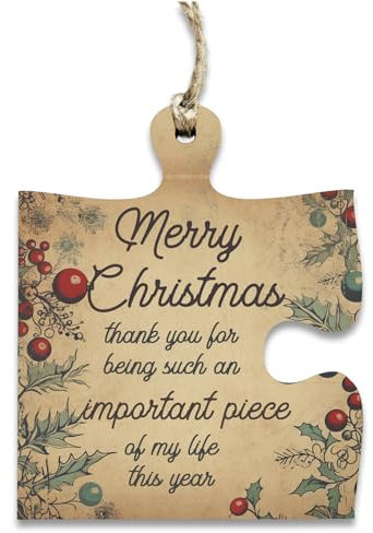 The Plum Penguin Christmas Hanging Jigsaw Puzzle Piece Gift Tag Thank You Important Piece Bauble Sign Ornament