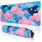 TOXXU Pink Cloud Large Gaming Mouse Pad with Anti-Slip Base for Keyboard and Mouse, Kawaii Colorful Clouds Extended XL Mousepad for Girl, Cute Desk Mat with Stitched Edges for Desk, 31.5 x 11.8 in