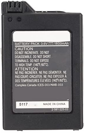Batterie Lithium-ION Rechargeable de Remplacement, 1800mAh, 3.6V, pour PSP 1000 1001 1002 1003 1004 1005 1006 1007 1008 1010, pour PSP Fat