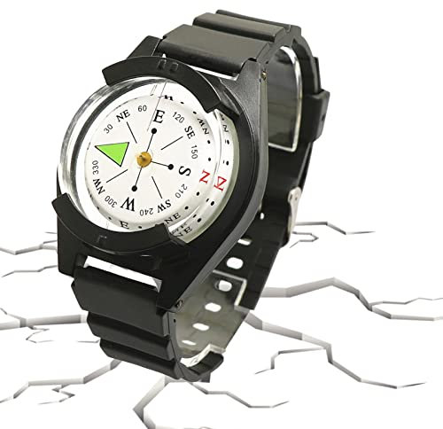 LearnLyrics Kompass-Uhr, Kompass mit Uhrenarmband oder Survival-Armband, Navigation mit Kompass am Handgelenk, für Outdoor-Sport, Camping, Wandern