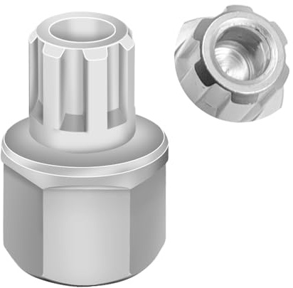 JEUCLEL 51/6PT Wheel Locking Nut Key Compatible with VW, Audi, Nut Removal | Wheel Lock Nut Socket Adapter, Anti-Theft Screw Remover, Hand Repair Tool, Tyre Fitting, garage